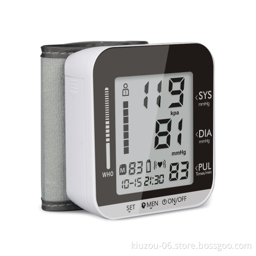 Smart Watch Blood Pressure Monitoring Wrist Sphygmomanometer Digital Blood Pressure Monitor 251A Black and white with voice